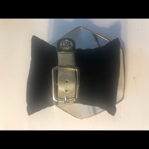 Rustic Cuff gold leather buckled cuff